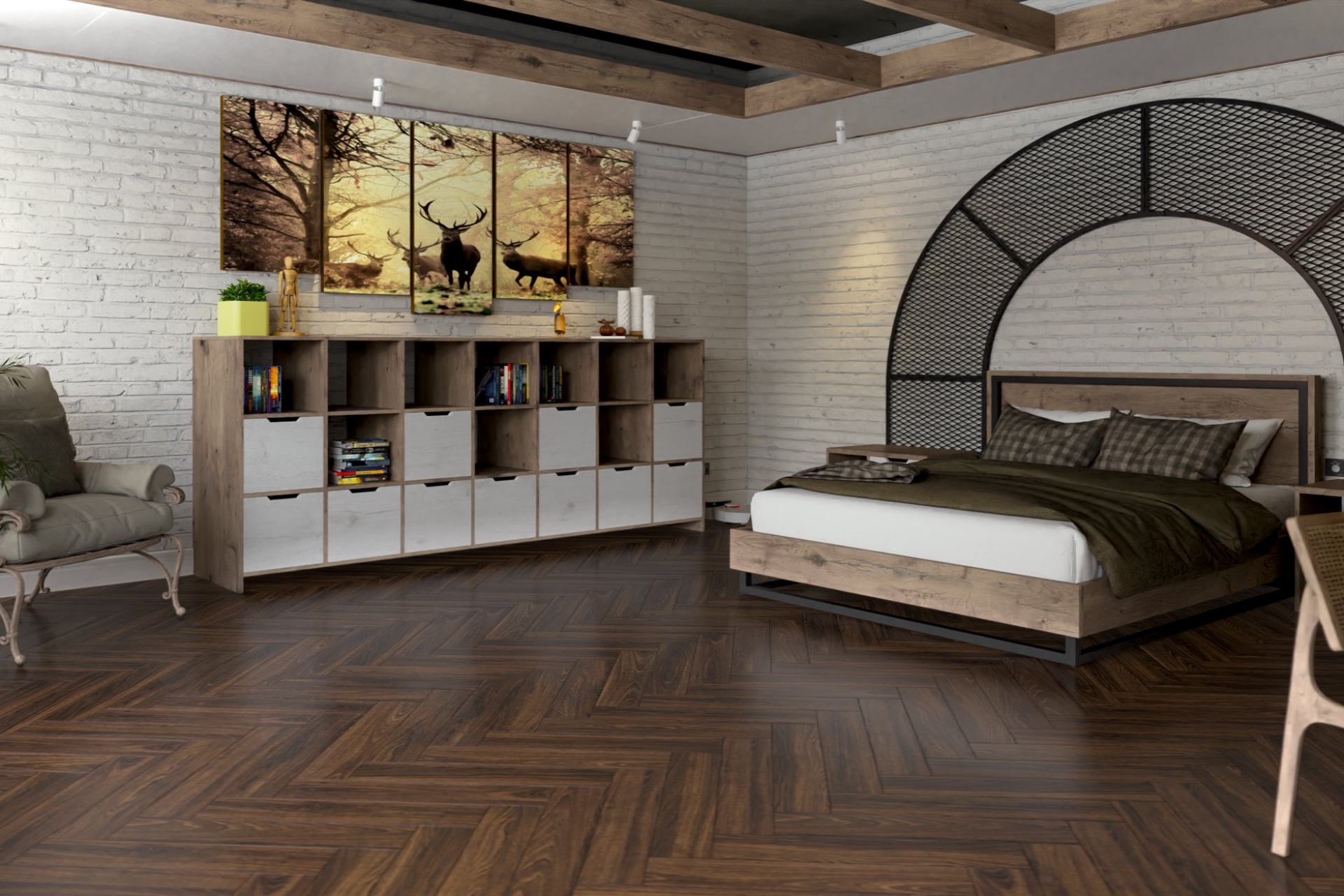 Инженерный паркет «Damy Floor» Каштановый (укладка елочкой) — купить в Ульяновске