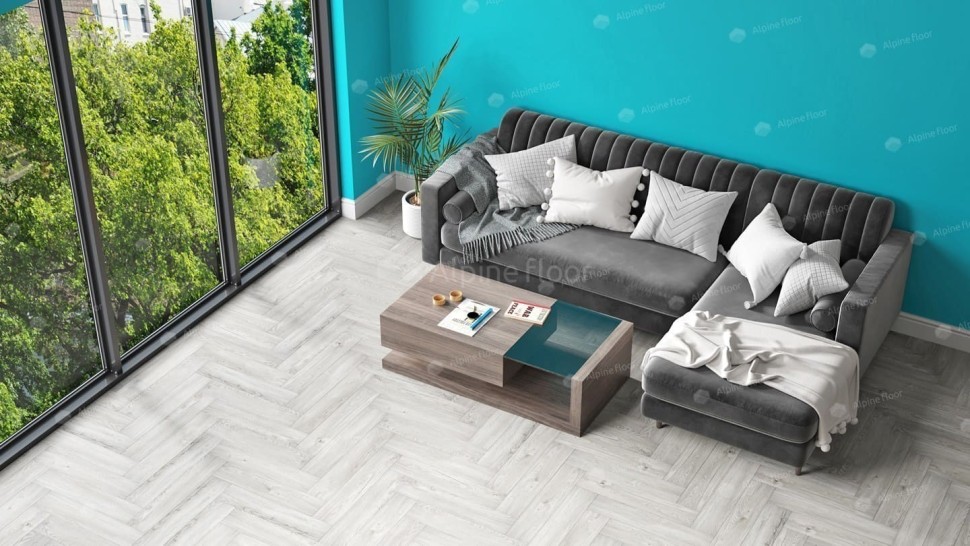 Виниловая плитка "Alpine Floor" Parquet LVT Снежный (590*118*2,5 мм) — купить в Ульяновске