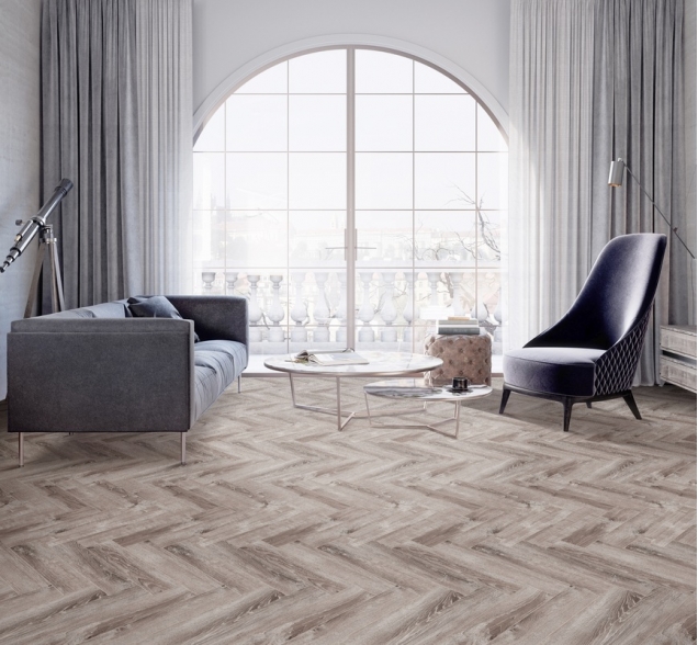 Виниловый ламинат SPC "Cronafloor" Herringbone Дуб Тулон (640*128*4,5 мм) — купить в Ульяновске