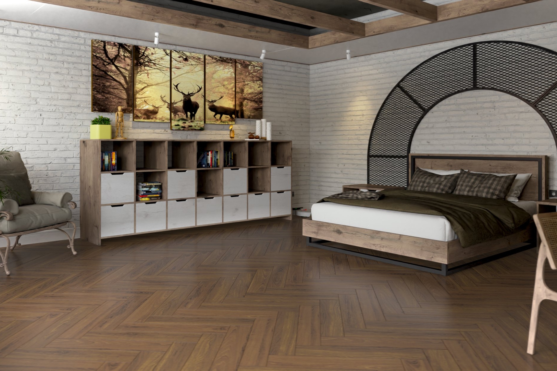 Инженерный паркет «Damy Floor» Ореховый (укладка елочкой) — купить в Ульяновске