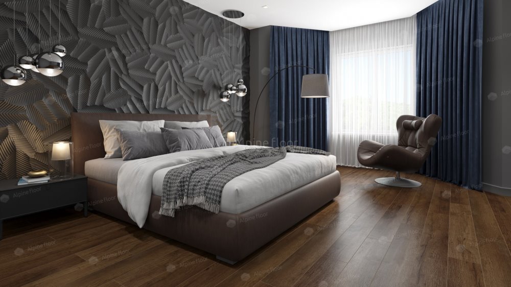 SPC Ламинат "Alpine Floor" Дуб шоколадный (1220*183*8 мм) — купить в Ульяновске