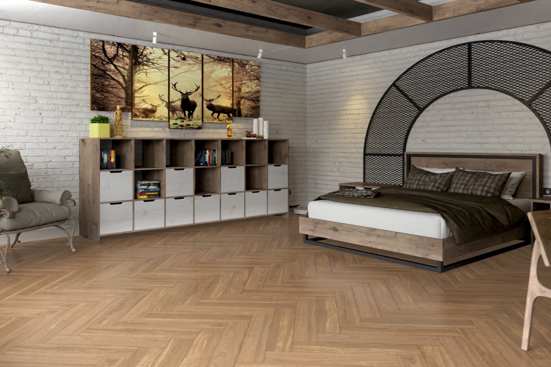 Инженерный паркет «Damy Floor» Натуральный (укладка елочкой) — купить в Ульяновске