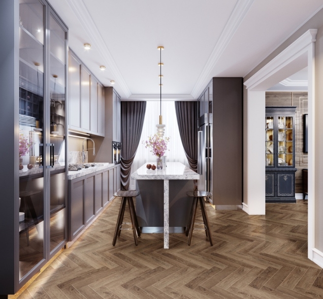 Виниловый ламинат SPC "Cronafloor" Herringbone Дуб Тулуза (640*128*4,5 мм) — купить в Ульяновске